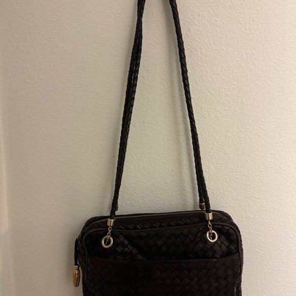 Bottega Veneta Classic black double shoulder strap woven leather bag - Picture 2 of 5